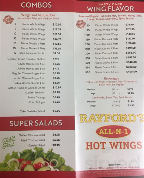 rayfords wings olive branch  McAlister's Deli menu #49 of 281 places to eat in Olive Branch